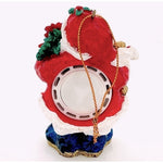 Vintage Sparkles Jolly Santa 3D Musical Ornament Hand Painted Collectible NIB