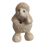 Dog Mate Vintage Beige Ceramic Poodle Puppy Figurine 4” Porcelain Dog Sculpture