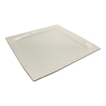 Square Dinnerware Bianco Nero Wave Serving Platter Embossed Swirl Ceramic Plate
