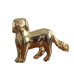Vintage Cavalier King Spaniel Rhinestone Dog Brooch Pin 1.5"x1.25" Gold Tone VG