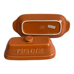 Gourmet Du Village Orange Cheese Baker Ceramic Casserole Dish 9.5"x3.5" NIB