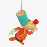 Vintage Felt Flocked Clown Jester Figurine Christmas Ornament 5" Rare Good