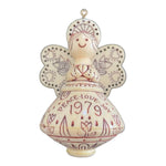 Vintage HALLMARK Christmas Ornament Peace Love Joy Scrimshaw Angel Xmas Ornament