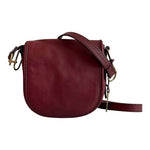 Fossil Rumi Burgundy Leather Crossbody Shoulder Bag Gold Hardware Very Good