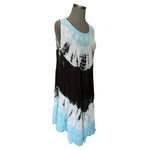 Women's Floral Embroidered Tie Dye Umbrella Midi Dress One Size Sleeveless NWT