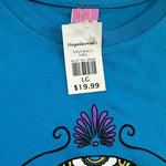 Girls Hazelwood Dana Skully Print T-Shirt Turquoise Cotton Tee Size L New