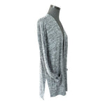OLD NAVY Gray Long Cardigan Open Front Duster Women M 33" Knit Blazer VG