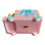 Vintage Teddy Bear Nursery Planter 9x4x6" Pink Blue Japan Porcelain Flower Pot