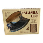 Vintage Alaska Ulu Legendary Arctic Knife Stainless Steel Wood Stand NIB