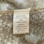 Very J Women's Gold Tan Animal Print Button Front Blouse S Beaded Rhinestone VG