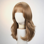 Vivica Fox Pure Stretch Cap Long Layered Golden Brown Wig 20" Bangs Unused