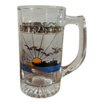 San Francisco Souvenir Glass Mug Ocean Bay Skyline 16oz 5.5" Coffee Tea Beer VG