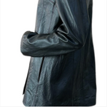SIENA Women's Black Genuine Leather Jacket Size M Button Front Coat VG