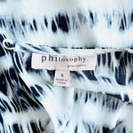 Philosophy Women's Black White Abstract Print Sleeveless Blouse S Loose Fit EXC