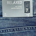 7 FOR ALL MANKIND Blue Denim Cotton Relaxed Fit Straight Leg Men Jeans 36x34 NWT