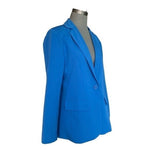 MODERN LUXE Women's Royal Blue Blazer Size L Single Button Long Sleeve NWOT