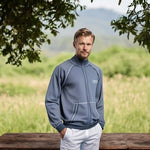 Lifetime Men's Grey Tracker Jacket L Zip Front Cotton Contrasting Seams NWT