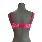 Victoria's Secret Very Sexy Hot Pink Floral Lace Bra Size 36D Demi EXC