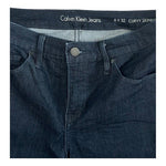 Calvin Klein Womens Dark Blue Curvy Skinny Jeans 8x32 Mid Rise Stretch Denim EXC