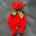 TY Beanie Baby Mistletoe Christmas Bear 2000 Red Green Plush NWT