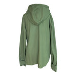 Human Women's Olive Green Hooded Windbreaker Parka L Half Zip Polyester VG