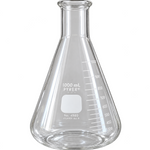 Pyrex 1000mL Erlenmeyer Flask No 4980 Stopper No 9 USA Lab Glass EXC