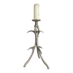 Tall Brass Silver Stag Antler Candelabra Candle Holder 25" Centerpiece