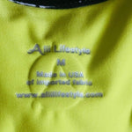 Alii Sport Women's Lemon Citron Black Athletic Tank M Mesh Bra UV Protection NWT