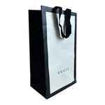 Authentic Gucci White Black Reusable Paper Bag Gift Storage G+