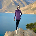 RBX Womens Hoodie Purple Athletic Shawl Neck Sweatshirt Long Sleeve Pockets EXC