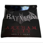 BATMAN Arkham City Graphic T-Shirt Cotton White Men’s XL Superhero Tee NIB