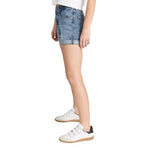 Levi Strauss Womens Shorts 29 Light Wash Cotton Blend Mid Length Zip Front Denim