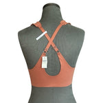 AERIE Womens Bralette 34D Burnt Orange Wireless Retro Floral Lace Racerback Bra