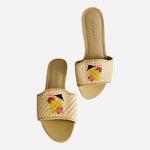 TALBOTS Keri Mai Natural Pineapple Straw Slip-On Mules Women’s Size 5.5