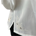 Vintage Montare San Marino Crochet Lace Blouse M Petite White Floral NWT Japan