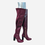 Michael Kors Sabrina Burgundy Leather Over-the-Knee Boots Size 5.5