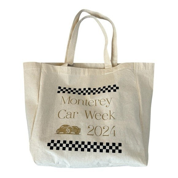 2024 Monterey Car Week Tote Bag Canvas Shopper Promo Shoulder Bag