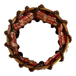 Pier 1 Moroccan Beaded Napkin Rings Copper Red Gold Boho Set of 4 EXC