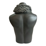 Women’s Neck Warmer Wrap Black Grey Cheetah Print Knit Scarf Eco-Friendly