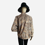 ALLYSON W WHITMORE GOLF Women's Cheetah Print Jacket Size L Windbreaker VG
