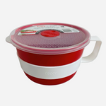 Set of 2 Decor Microsafe Large Microwave Bowl Vented Lid Soup Noodle Oats NIB