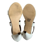 Style & Co White Leatherette Low Heel Sandals Women's Shoes Size 5.5 Stiletto