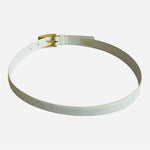 Karen Scott Women’s White Croco Pattern Leather Belt Gold Buckle Medium