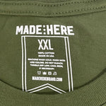 Made Here General Cotton Men's Cargo Green Tee XXL Uncle Sam Logo Ringspun New