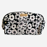 Ellen Tracy Floral Makeup Bag Black White Pink Cosmetic Organizer Travel Case