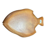 Large Fish Shaped Wood Salad Plate 4 Compartment Serving Tray 15"x10" Brown Exc