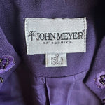 John Meyer Vintage Beaded Pencil Skirt Suit Violet Size 10 NWT