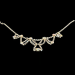 Vintage Rhinestone Choker Necklace Pale Gold Sparkly Statement Dress Jewelry VG