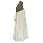 J.Crew Women's White Linen Strapless Prom Dress 6/S Fit Flare Knee Length VG