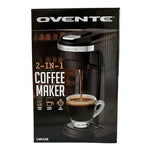 Ovente 2-in-1 Compact Coffee Maker 14oz K-Cup Ground Coffee Fast Brew NIB